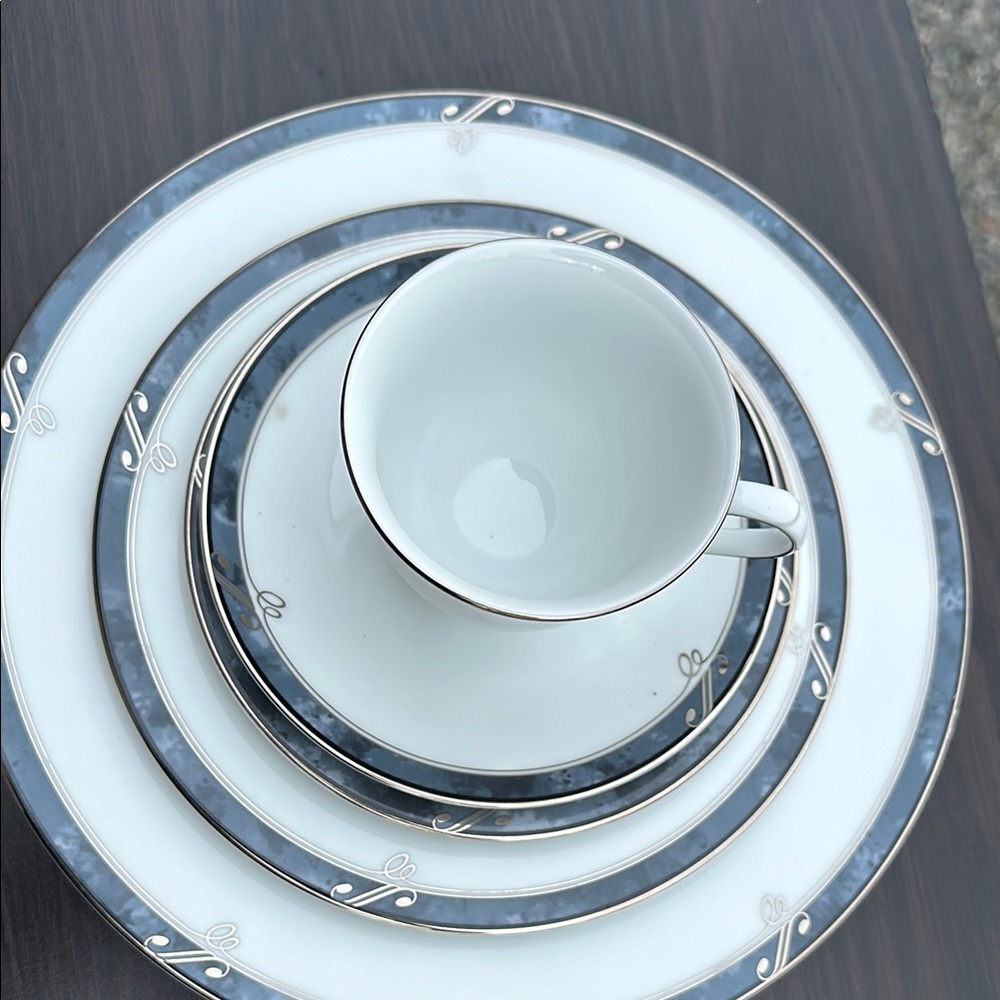 Sophisticated Blue and White Dinnerware Set for Dining